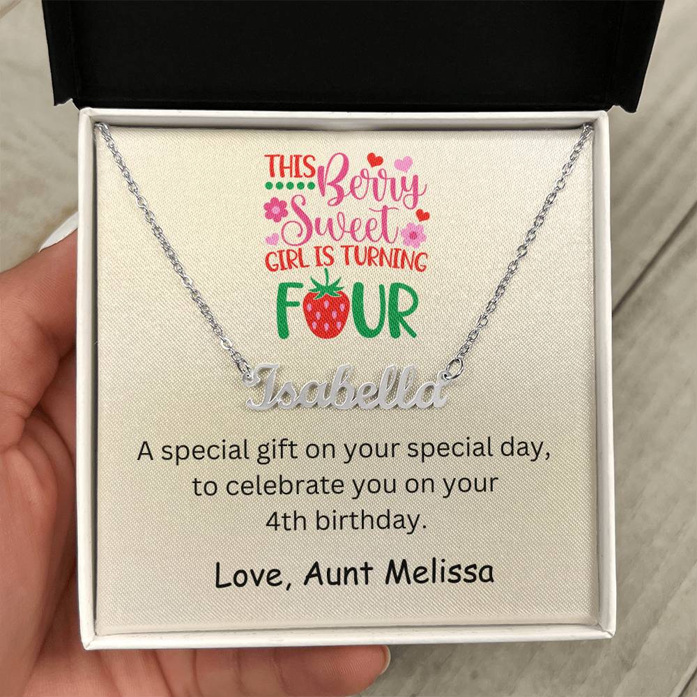 Personalized 4th Birthday Gift Name Necklace