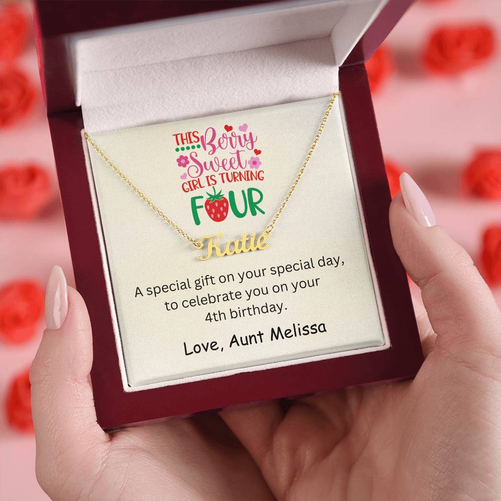 Personalized 4th Birthday Gift Name Necklace