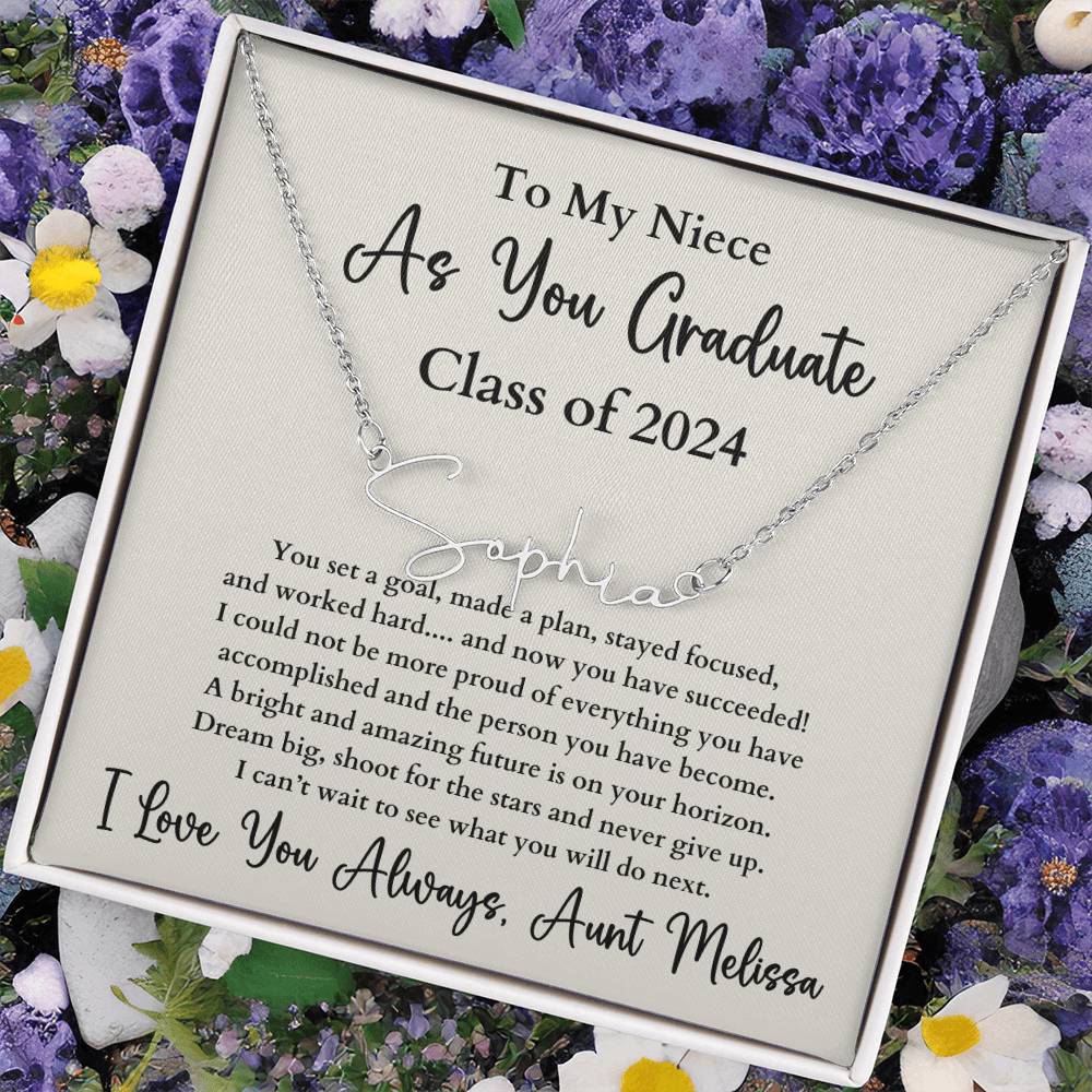 Personalized Signature Style Name Necklace Graduation Gift