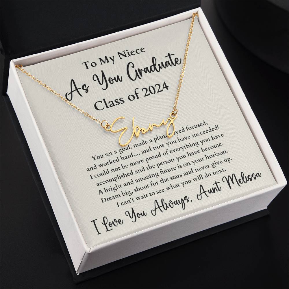 Personalized Signature Style Name Necklace Graduation Gift