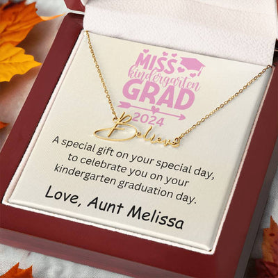 Personalized Kindergarten Graduation Signature Style Name Necklace