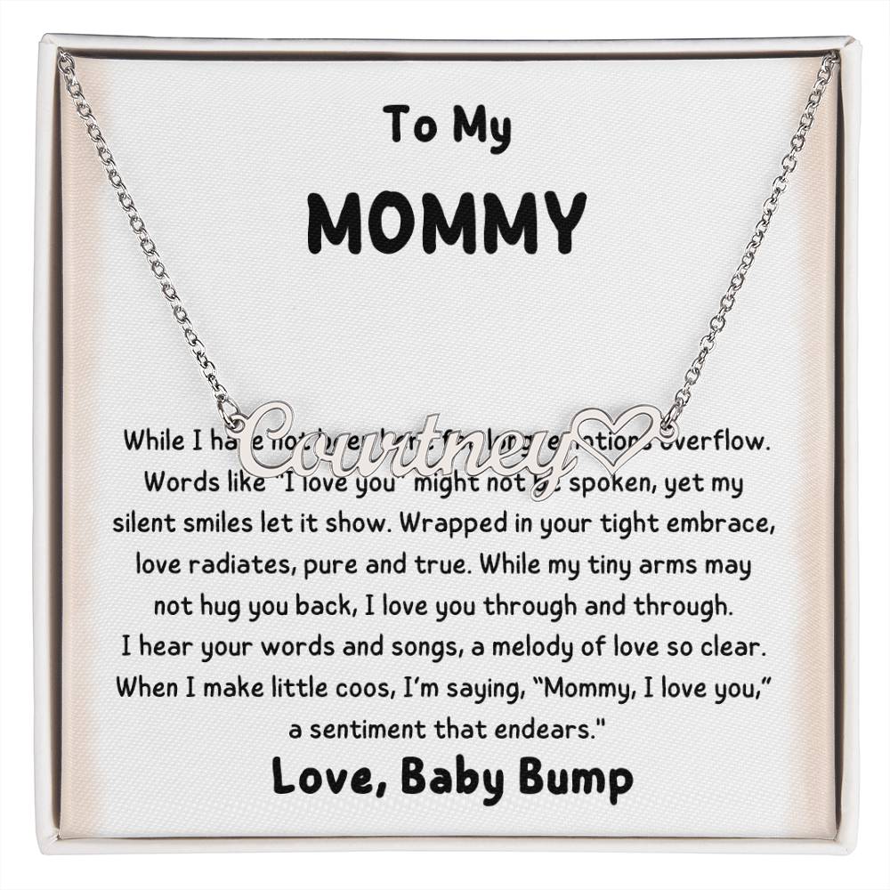 Personalized Mommy Name Heart Necklace