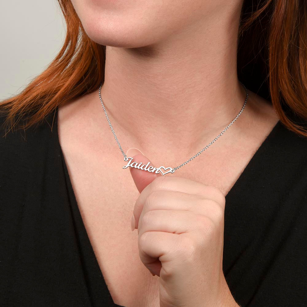 Personalized Graduation Custom Heart Name Necklace