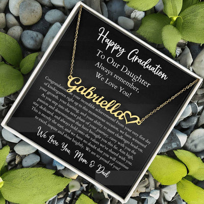 Personalized Graduation Custom Heart Name Necklace