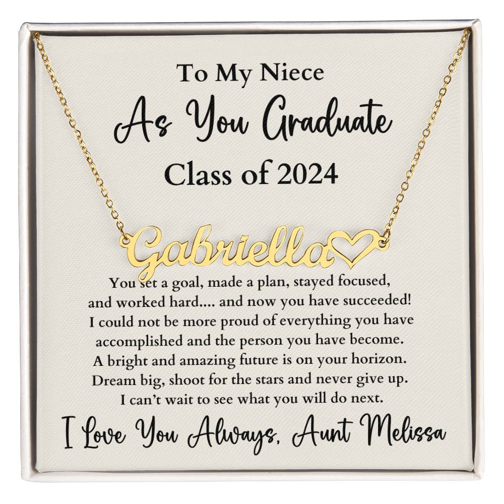 Personalized Heart Name Necklace Graduation Gift