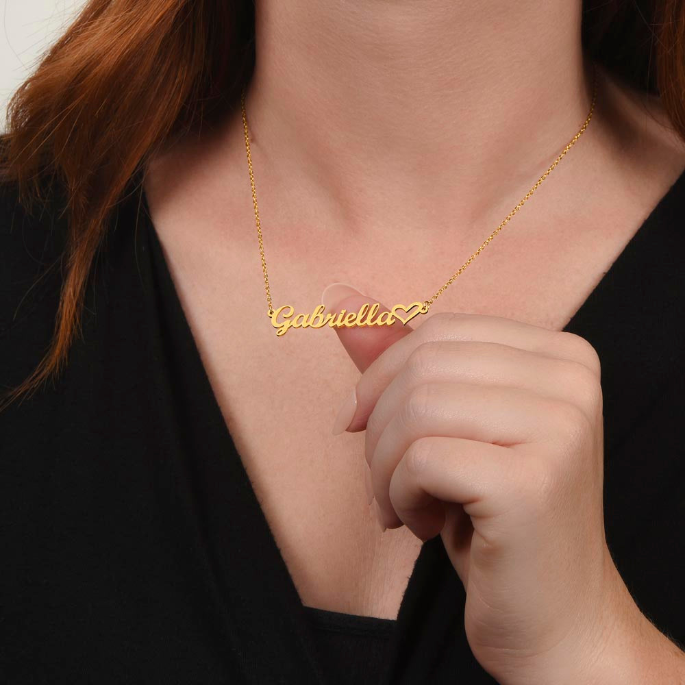 Personalized Heart Name Necklace Graduation Gift