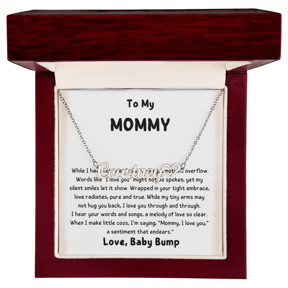 Personalized Mommy Name Heart Necklace