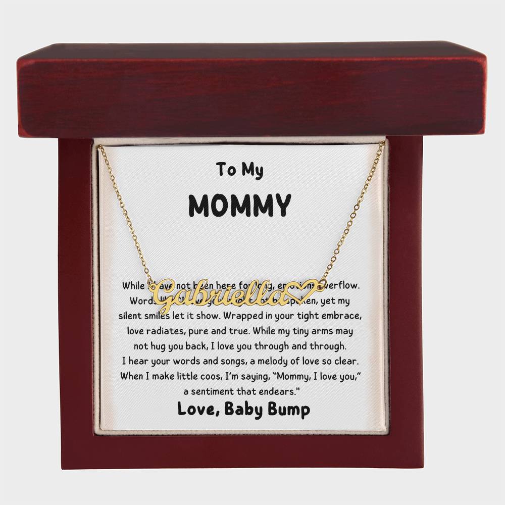 Personalized Mommy Name Heart Necklace