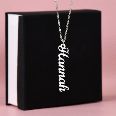 Personalized Pre-school Graduation Vertical Name Necklace