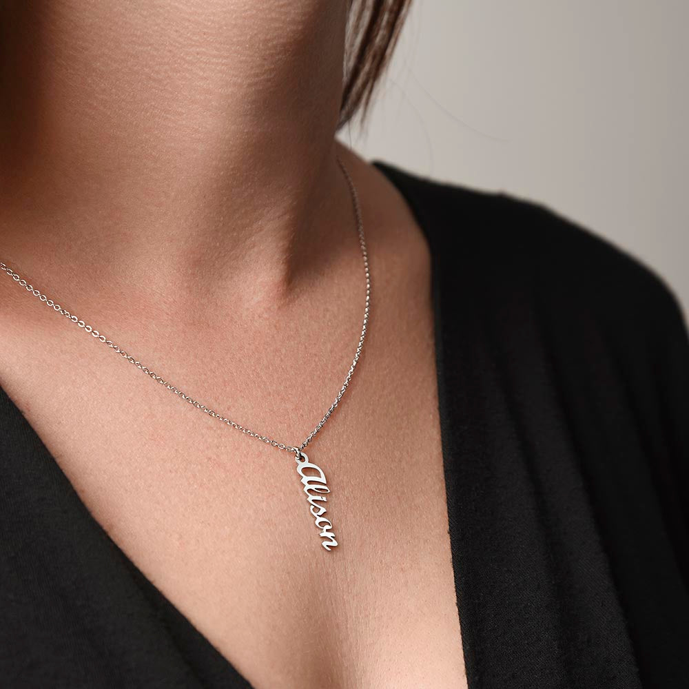 Personalized Vertical Name Necklace Graduation Gift