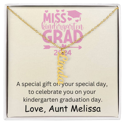 Personalized Kindergarten Graduation Vertical Name Necklace