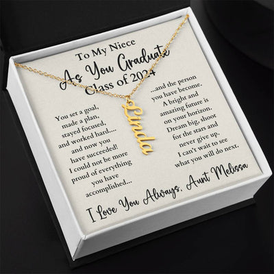 Personalized Vertical Name Necklace Graduation Gift