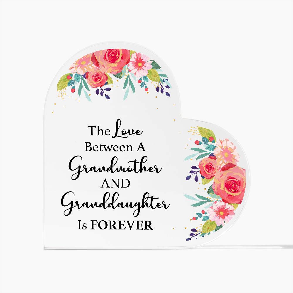 Grandmother Gift, Acrylic Heart Plaque