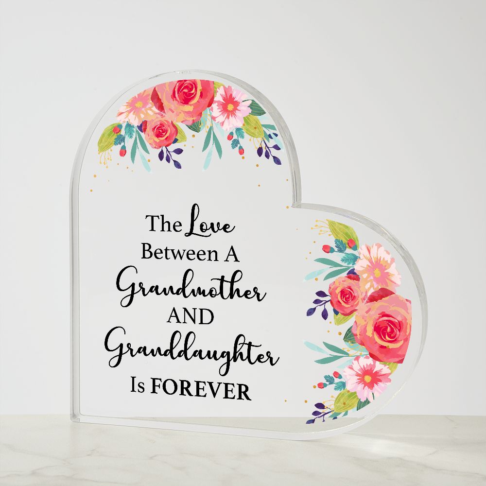 Grandmother Gift, Acrylic Heart Plaque