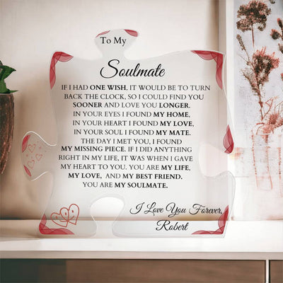 Personalized Soulmate Missing Piece Acrylic Puzzle Plaque