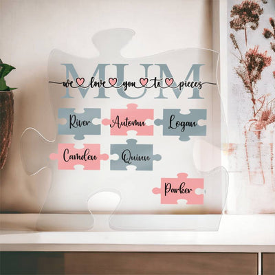 Personalized MUM We Love You To Pieces Acrylic Puzzle Plaque