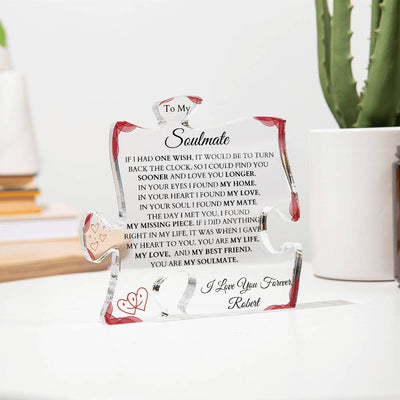 Personalized Soulmate Missing Piece Acrylic Puzzle Plaque