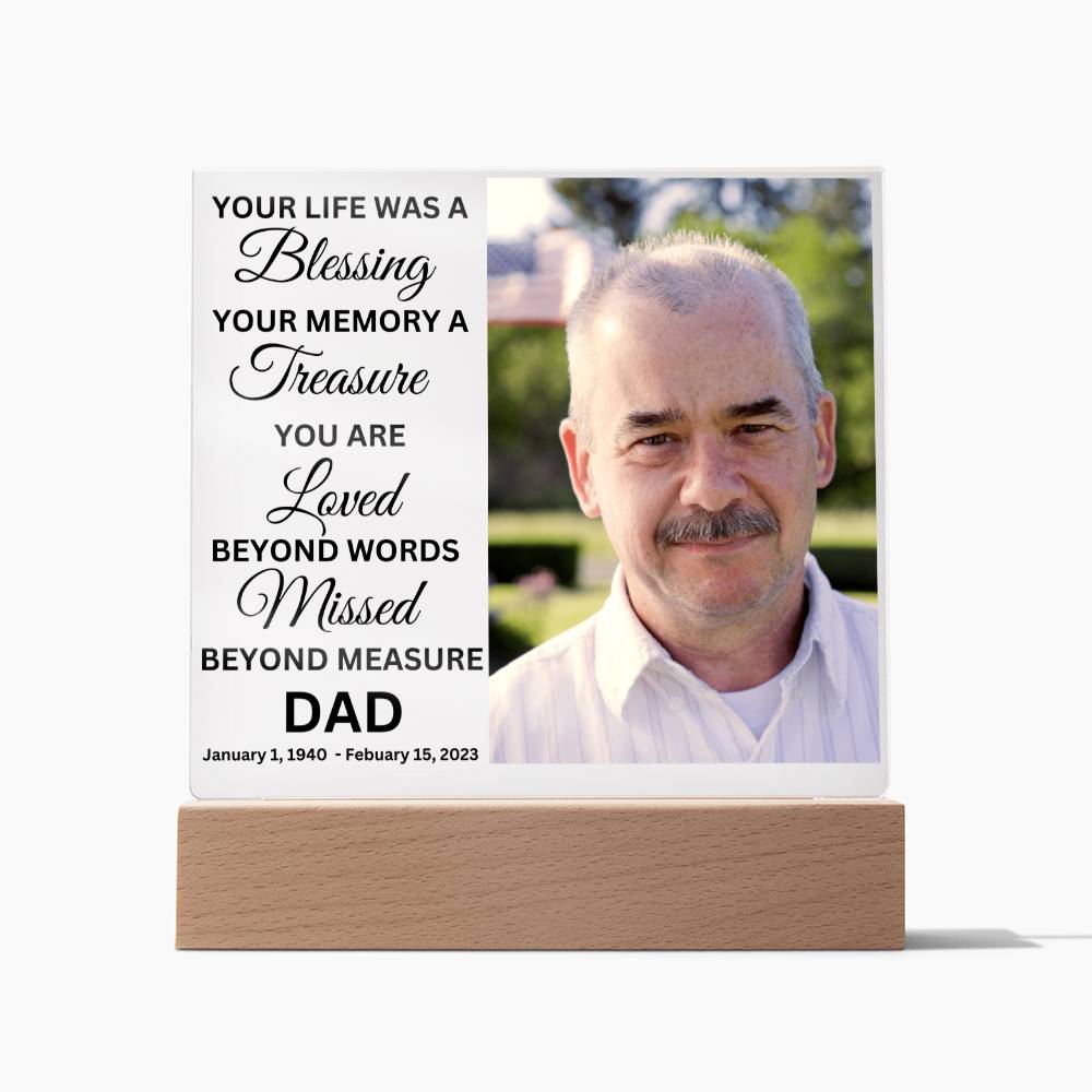 Dad Photo Memorial LED Lighted Plaque