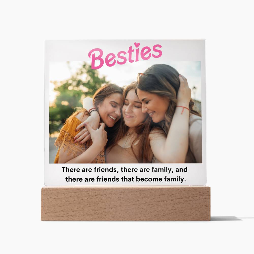 Personalized Besties Photo LED Lighted Plaque