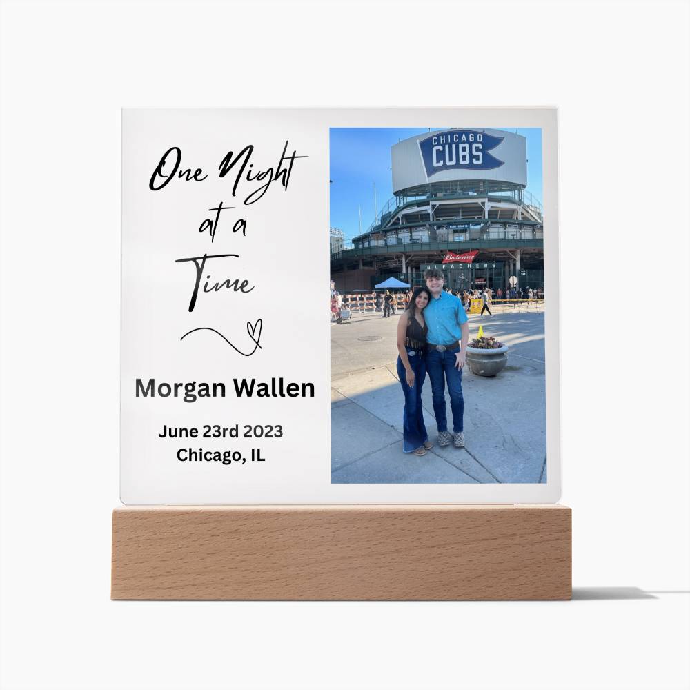 One Night At A Time Concert Memory Plaque