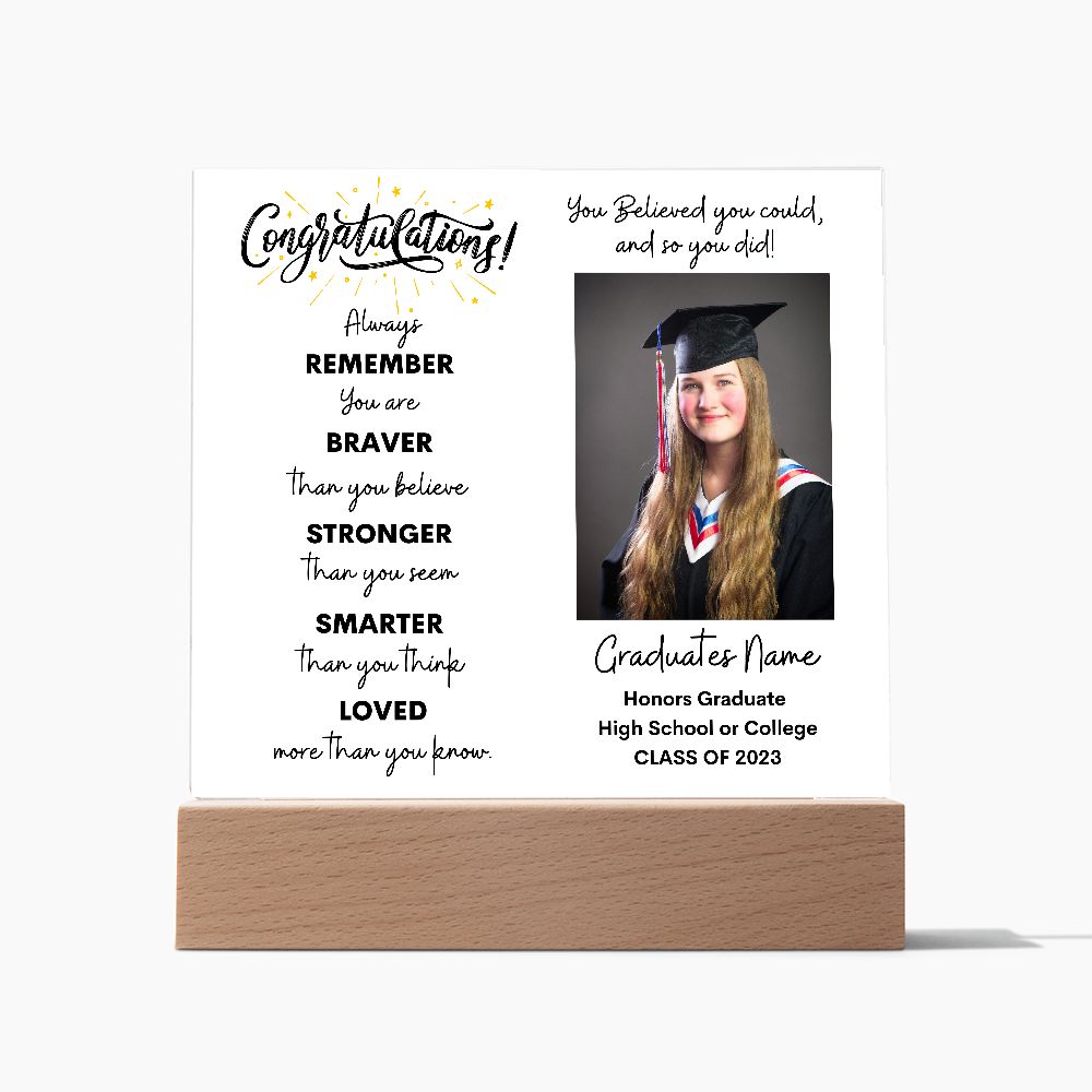 Graduation Gift, Acrylic Square Plaque