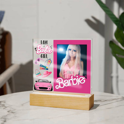 Custom I'm A Barbie Girl Photo LED Lighted Plaque