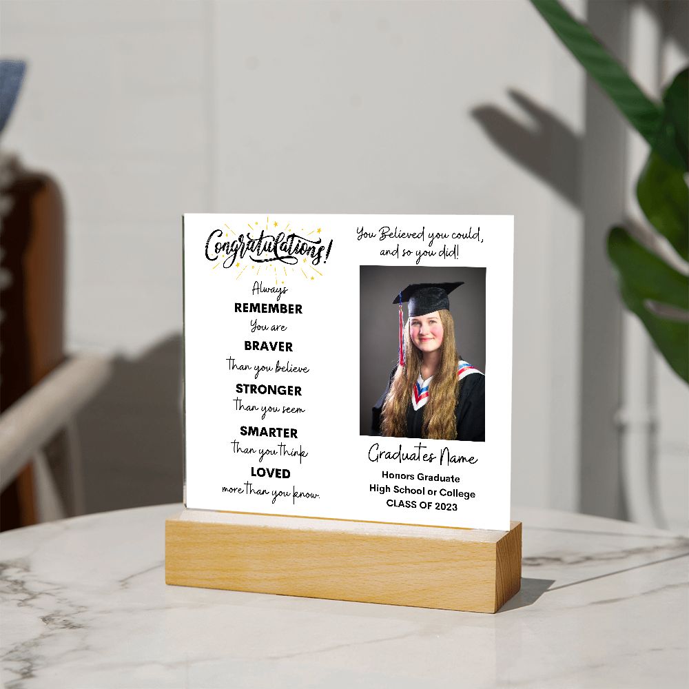 Graduation Gift, Acrylic Square Plaque