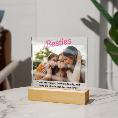 Personalized Besties Photo LED Lighted Plaque