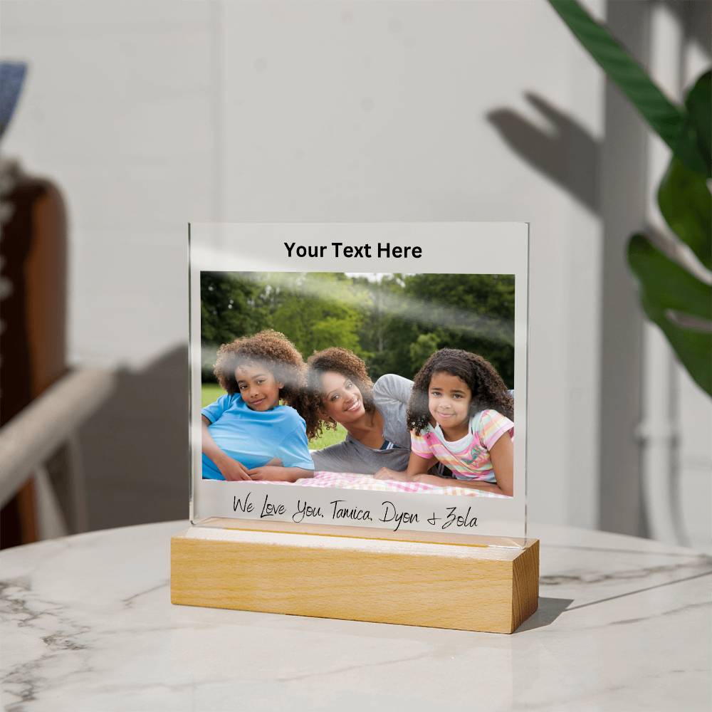 Personalized Family Photo LED Lighted Plaque