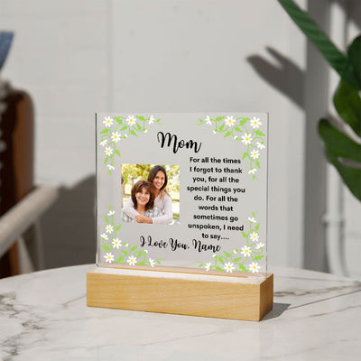 Mother Gift, Acrylic Square Plaque