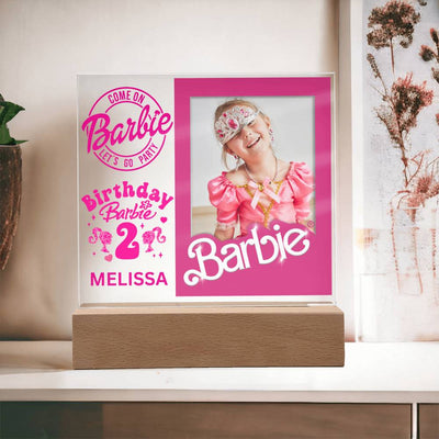 Personalized Birthday Barbie Photo Memory LED Lighted Plaque