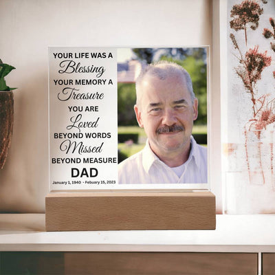 Dad Photo Memorial LED Lighted Plaque