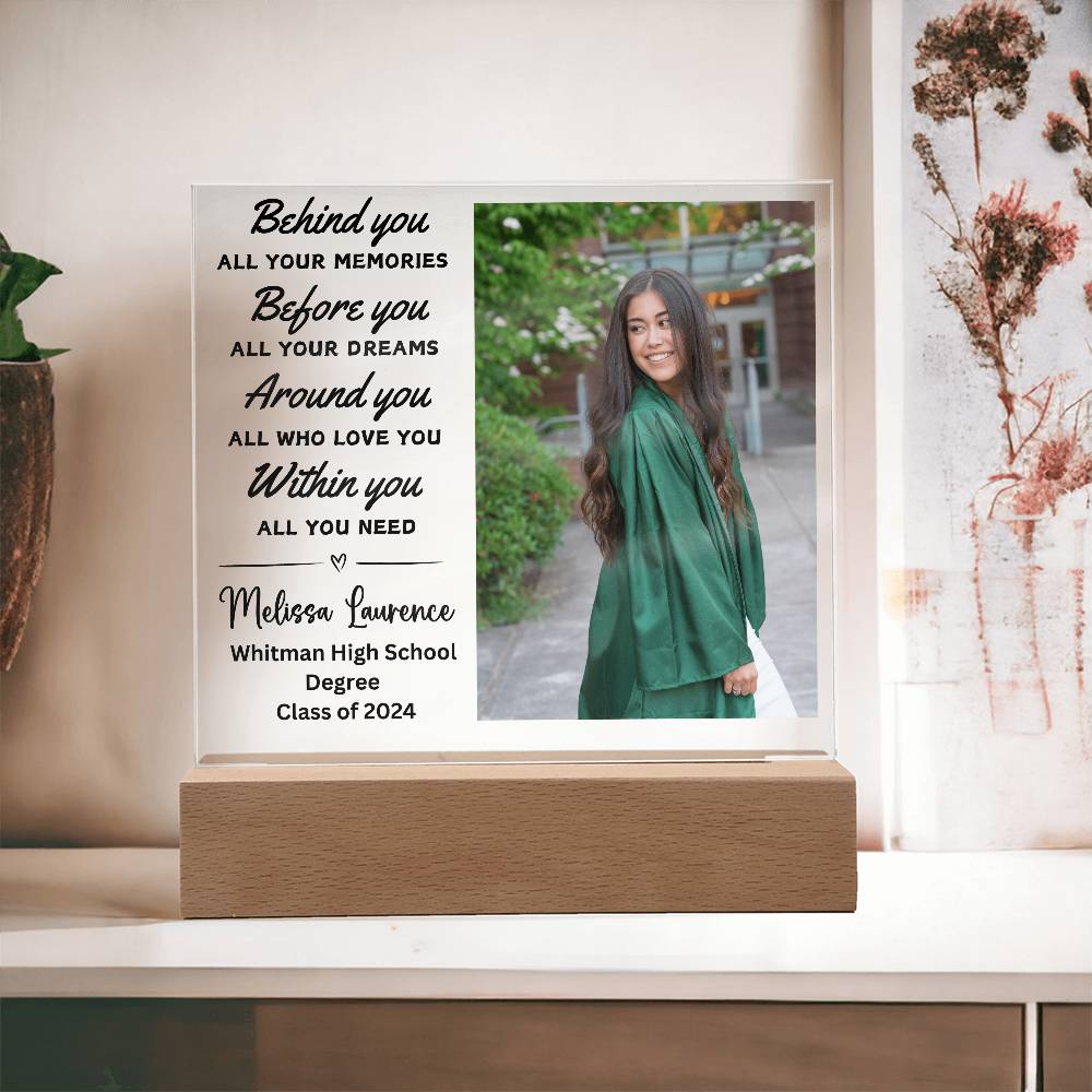 Personalized Photo Graduation Gift LED Lighted Acrylic Plaque