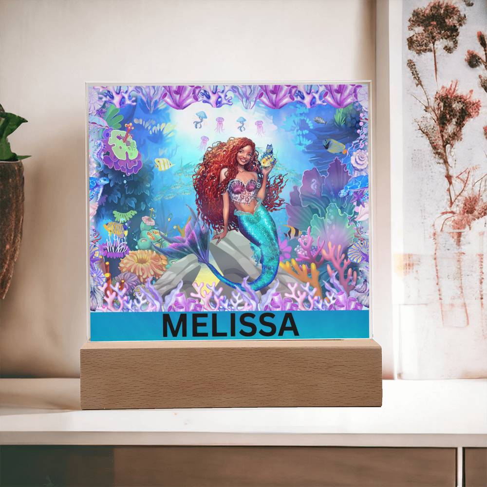 Little Mermaid Name LED Lighted Plaque