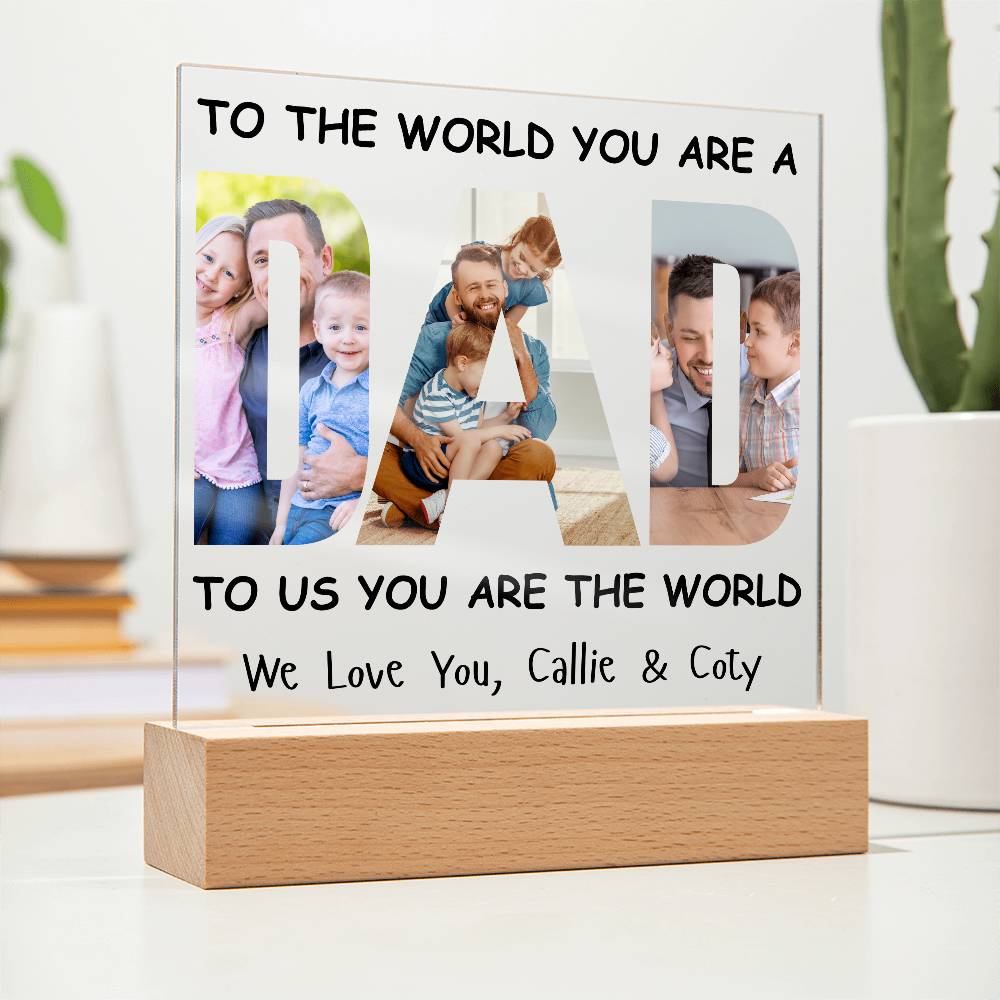 Personalized DAD Photo LED Lighted Acrylic Plaque