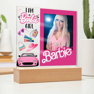 Custom I'm A Barbie Girl Photo LED Lighted Plaque