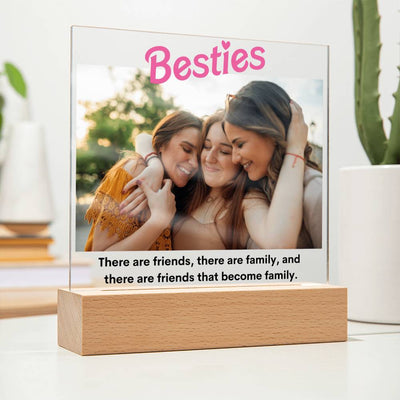 Personalized Besties Photo LED Lighted Plaque