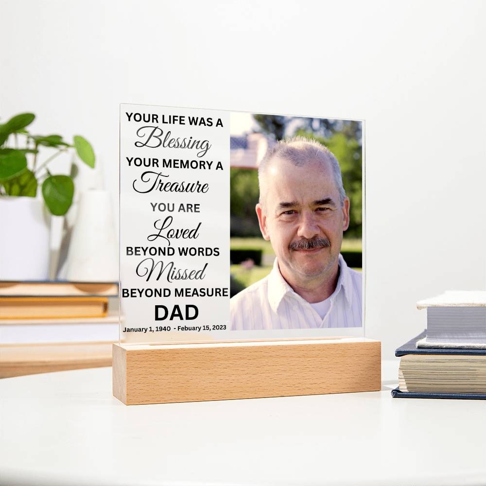 Dad Photo Memorial LED Lighted Plaque