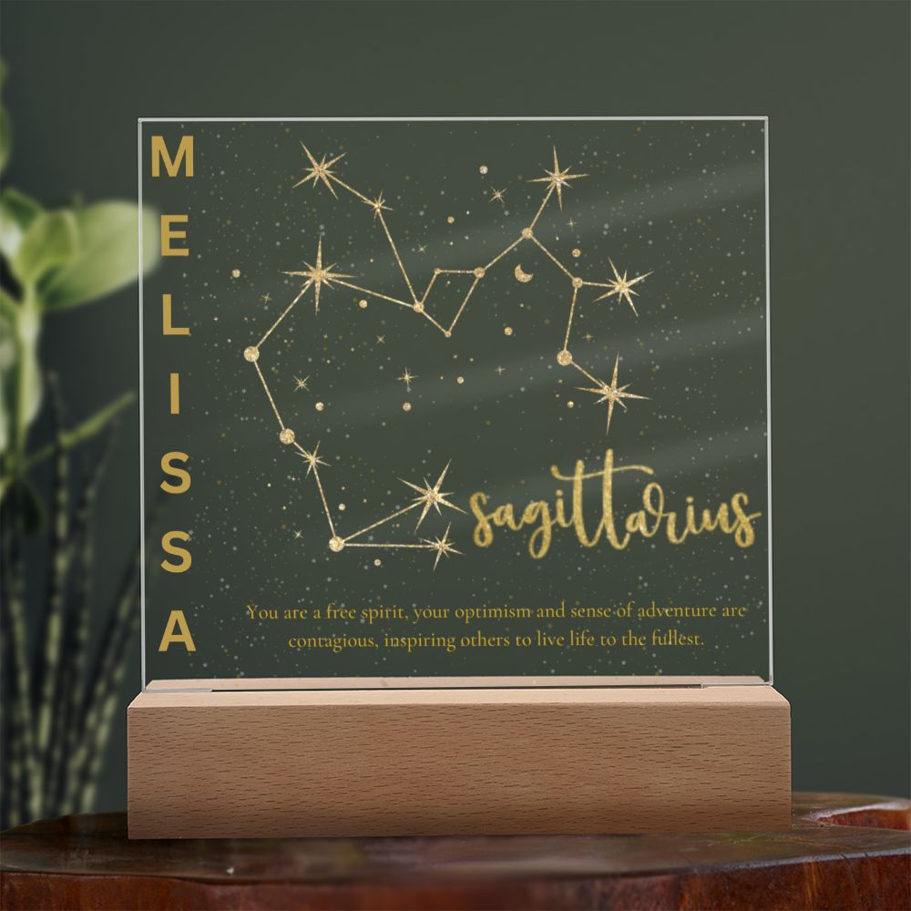 Personalized Sagittarius LED Lighted Name Plaque