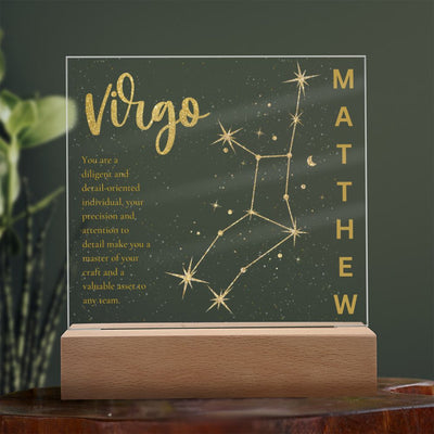 Personalized Virgo LED Lighted Name Plaque