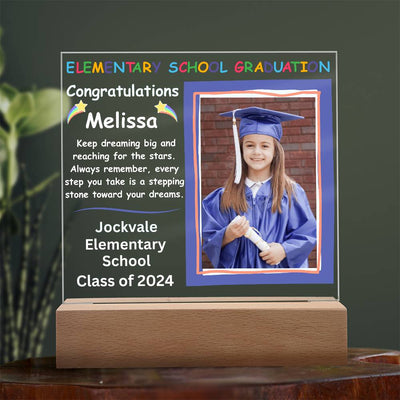 Personalized Photo Elementary School Graduation LED Lighted Acrylic Plaque