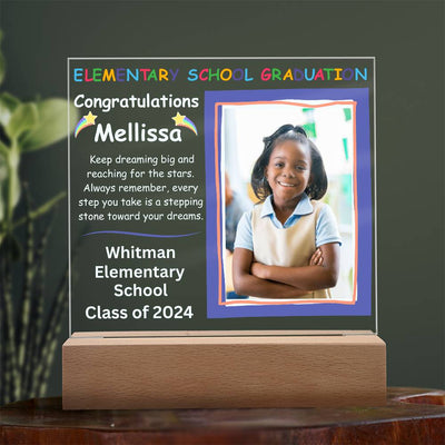 Personalized Elementary School Graduation Photo Acrylic Plaque