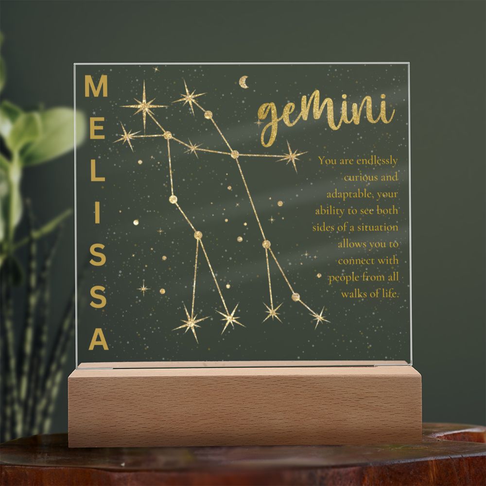 Personalized Gemini LED Lighted Plaque