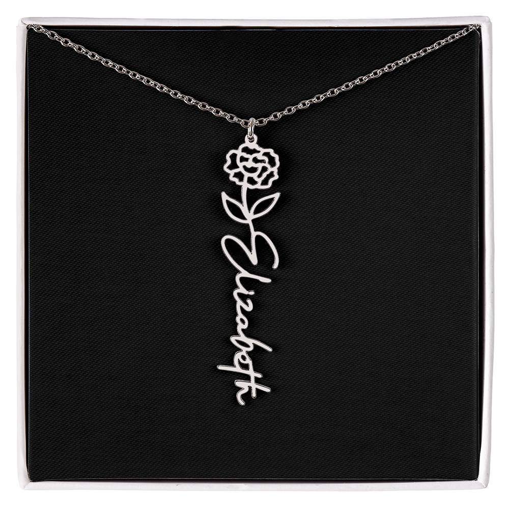 Flower Name Necklace