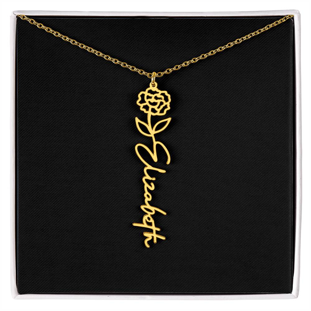 Flower Name Necklace