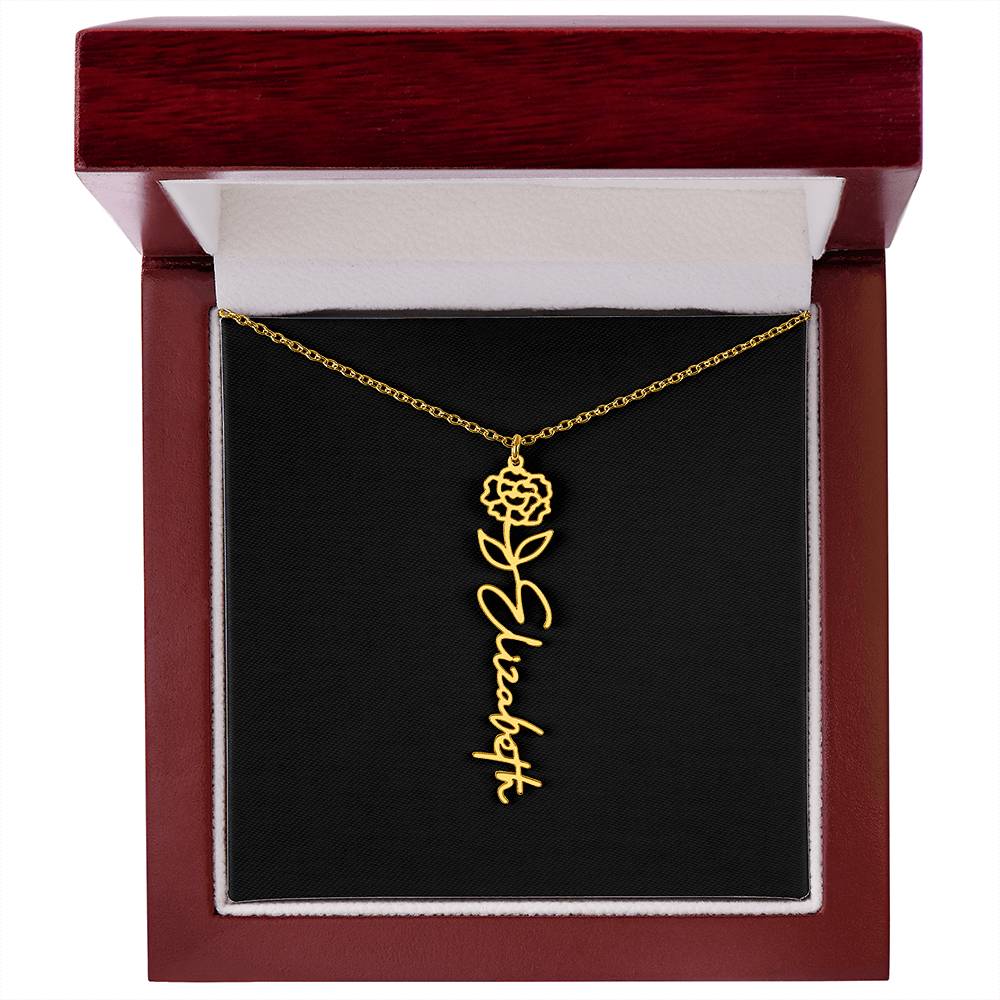 Flower Name Necklace