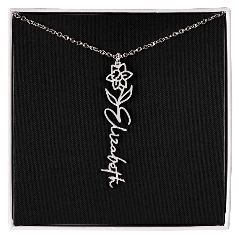 Flower Name Necklace