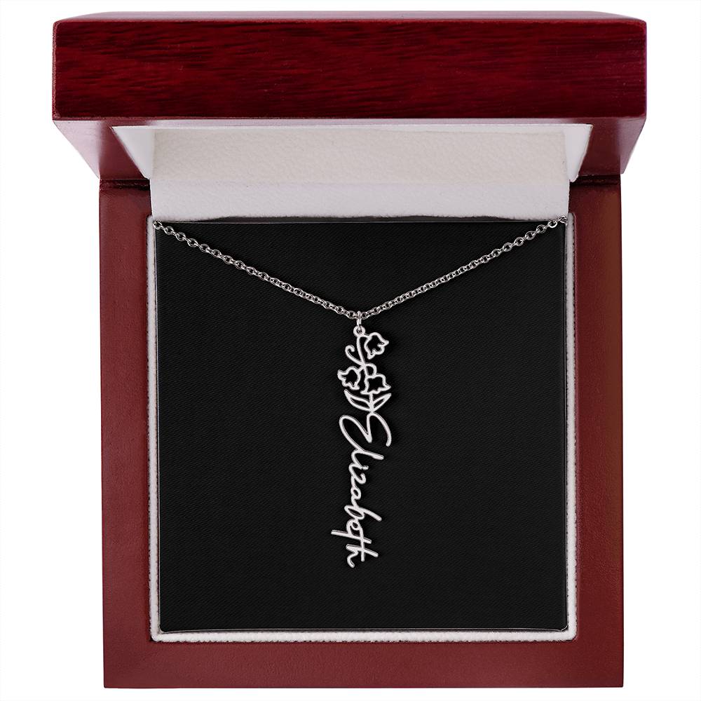 Flower Name Necklace