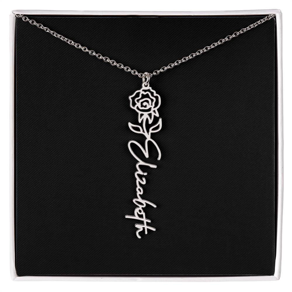 Flower Name Necklace