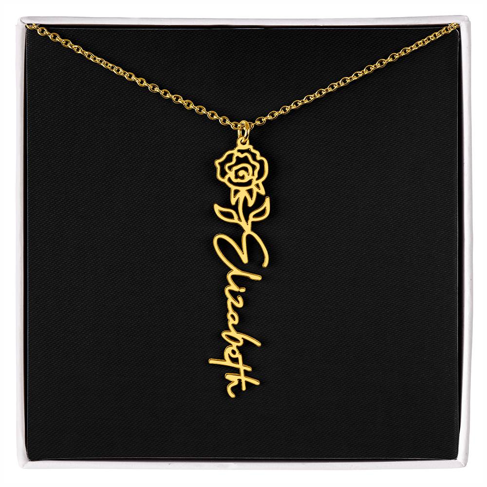 Flower Name Necklace